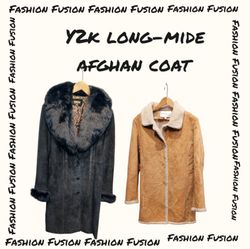 (FF-680) y2k lange mittellange Afghan-Coats