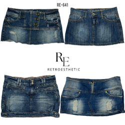 Y2K IT Girl Denim Micro Mini Skirts (RE-641)