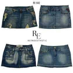 Y2K Unique Paris Hilton Denim Mini Skirts (RE-642)