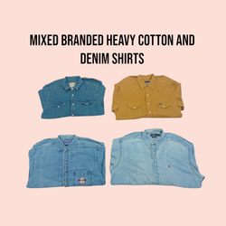 Camicie in cotone pesante e denim di marche miste