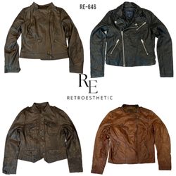 Veste en cuir de fille cool des années 90/Y2K (RE-..