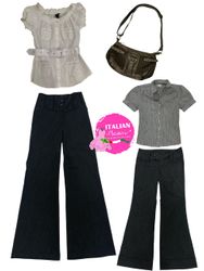 Ensemble mixte fille de bureau Y2K