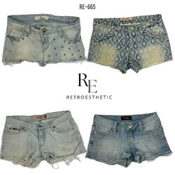 Shorts de mezclilla micro mini Y2K (RE-665)