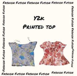 (FF-682) y2k Printed Tops