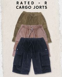 Reworked Men's Corduroy Cargo Pocket Shorts - 25 p..