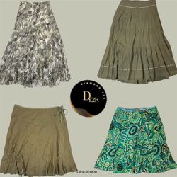 Flowy Green Cotton Skirt – Lightweight & Comfortab..