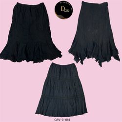 Elegant Black Cotton Skirt – Perfect for Office & ..