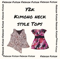 (FF-695) y2k kimono Neck style tops