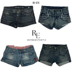 Y2K Retro Style Denim Shorts (RE-675)