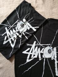 Stussy Camisetas Estilo Rework Quebradas Pretas 20..