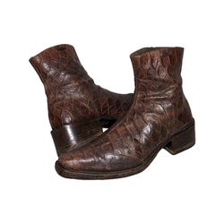 MV237# ROCK LIVES Bottes en cuir noir et marron UL..