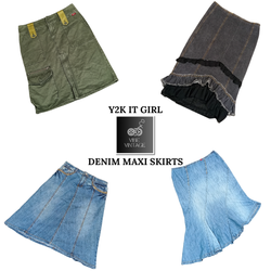Y2K IT GIRL DENIM MAXI SKIRTS - 10 PCS