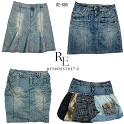 Y2K Einzigartige Denim Mini-Röcke (RE-689)