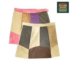 SS25 Reworked patchwork mini Suede skirts