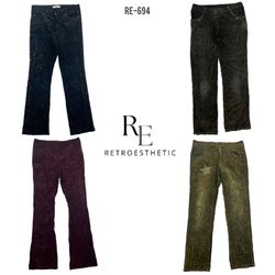 Y2K Flared Unique Corduroy Pants (RE-694)