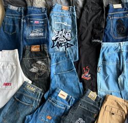 Jeans de hiphop y2k de marca y sin marca.