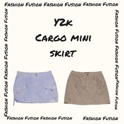 (FF-702) y2k cargo mini skirt