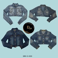 Giacca di jeans corta da donna – Giacca in denim c..