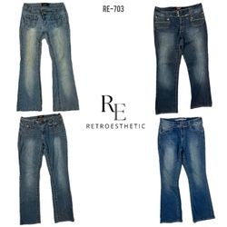 Jeans in denim a zampa d'elefante Y2K IT Girl (RE-..