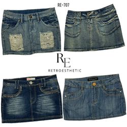 Y2K Unique Denim Mini Skirts (RE-707)