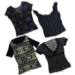 Y2K Gothic Black Tops