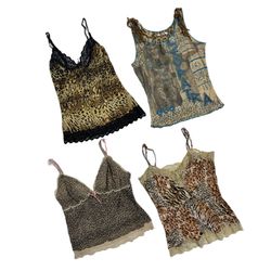 Top in Cami con Stampa Animalier Y2K