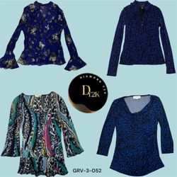 Blusa a maniche lunghe blu per donne – Abbigliamen..