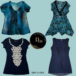 Blusa Clássica Azul de Poliéster Feminina – Macia,..