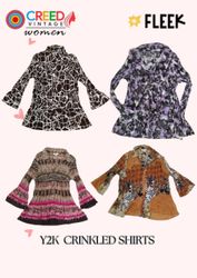 CR3794 Y2K Camicie Stropicciate - 10 Pz
