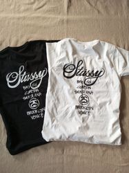 Stussy Rework Style Work Tour White and Black tees..