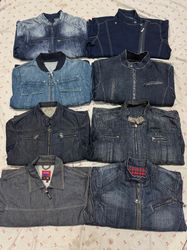 Denim jackets men's with zip 14 pieces