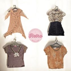 Y2K Vintage Cheetah Print top: 10 pezzi