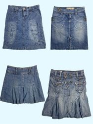 Denim Revival: Iconic Y2K Skirt Collection(TS:398)