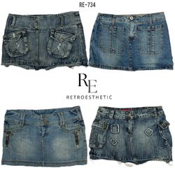 Y2K Britney Era Denim Mini Skirts (RE-734)