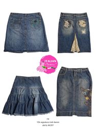 Y2k signature midi denim skirts