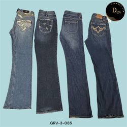 Calças Jeans Flare Largas Azuis Femininas – Ajuste..