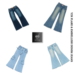 Y2K FLARE & EMBELLISH DENIM JEANS - 15 PCS (BUNDLE..