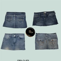 Y2K Rework Denim Mini Skirt – 90s & 2000s Nostalgi..