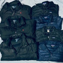 Polo Ralph Lauren und Patagonia Pufferjacken Stück..