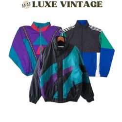 Vintage Windbreaker Jackets - 10 Pcs