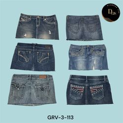 Gonna Mini in Denim a Vita Bassa Y2K – Retro Grung..