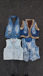 Denim waistcoats/halter necks