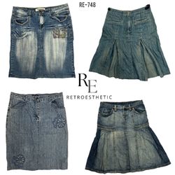 Y2K Paris Hilton Denim Midi Skirts (RE-748)