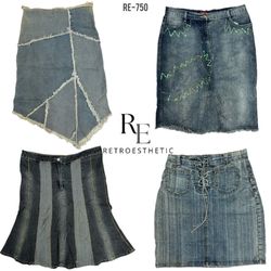 Y2K Britney Era Denim Midi Skirts (RE-750)