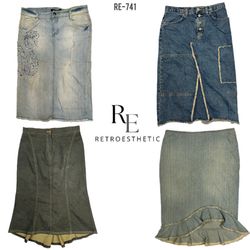 Y2K Einzigartige Denim Midiketten (RE-741)