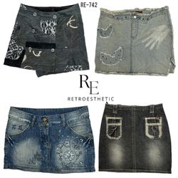 Y2K Einzigartige Denim Mini-Röcke (RE-742)