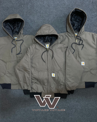 Carhartt rework style Olive hooded jackets-25-1732..