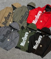 Carhartt x Marlboro veste à capuche en style rewor..