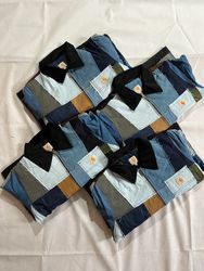 Jaqueta Detroit em patchwork de denim refeito da C..