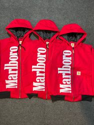 Veste à capuche rouge retravaillée Carhartt x Marl..